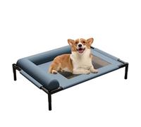 PJDDP Raised Dog Bed, Cooling Dog Bed, Cooling Breathable Elevated Pet Beds with Headrest, Teslin Mesh for Indoor And Outdoor for Small To Medium Dogs,Blue,M
