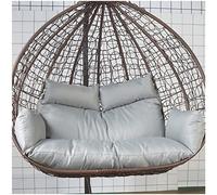 PJDDP Thicken Hanging Chair Cushion Double Removable Egg Nest Shaped Basket Cushion Replacement, Washable 2 Persons Seater Wicker Rattan Swing Seat Pads for Patio Garden,Grey