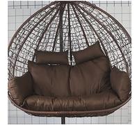 PJDDP Thicken Hanging Chair Cushion Double Removable Egg Nest Shaped Basket Cushion Replacement, Washable 2 Persons Seater Wicker Rattan Swing Seat Pads for Patio Garden,Brown