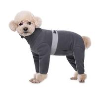 PJDDP Warm Coats for Dogs, After Surgery Dog Jumpsuit, Dog Jacket Reflective, Turtleneck Windproof Dog Onesie Pjs Jumpsuit for Small Dogs,gray,XS