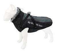 PJDDP Warm Dog Coat Reflective Dog Winter Jacket Waterproof Dog Cold Weather Coat Fleece Collar Winter Dog Clothespuppy Snowsuit Vest Puppy Snowsuit Vest for Small Medium Large Dogs,Gray,XL