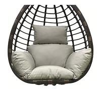 PJDDP Waterproof Egg Chair Cushion Replacement, Foldable Egg Swing Chair Cushion, Thicken Hanging Basket Chair Cushions, Washable Basket Swing Chair Cushion with Headrest,Light Grey