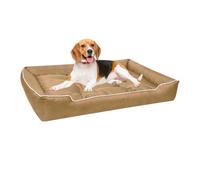 PJDDP Watertight Dog Bed, Breathable Summer Dog Pads, Cat Mat Mattress with Anti-Slip Bottom, Fluffy Anti Anxiety Dogs Beds, Dogs Mat Washable,Khaki,L