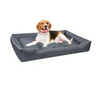 PJDDP Watertight Dog Bed, Breathable Summer Dog Pads, Cat Mat Mattress with Anti-Slip Bottom, Fluffy Anti Anxiety Dogs Beds, Dogs Mat Washable,Gray,M