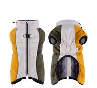 PJDDP Watertight Dog Coat, Warm Dog Jacket, Warm Dog Vest, Reflective Dog Jacket, Windproof Pet Outdoor Jacket with D Ring for Small Dogs Walking Hiking Travel,Yellow+Green,XXL