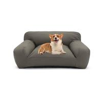 PJDDP Watertight Dog Sofa Bed, Fluffy Dog Bed, Calming Cat Sofa Bed with Removable Washable Zipper Cover And Non-Slip Base for Small To Large Dogs,Gray,L