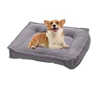 PJDDP Watertight Fluffy Dog Beds, Plush Dog Couch Bed, Soft Sofa Bed for Dogs with Washable Removable Cover Nonskid Bottom for Small Medium Dogs,Gray,L
