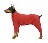 PJDDP Winter Clothes, Dog Winter Coat, Full Body Dog Onesie with 4 Legs, Pet Windproof Warm Cold Weather Jacket for Medium Large Dogs Walking Hiking Travel Sleep,Red,3XL
