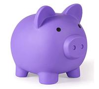 PJDRLLC Piggy Bank, Unbreakable Plastic Money Bank, Coin Bank for Girls and Boys, Medium Size Piggy Banks, Practical Gifts for Birthday, Easter, Christmas (Purple)