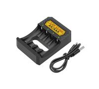 Pjeghbvop 1.5 V lithium batteries with four independent channels for rechargeable AA batteries and a docking station with four slots for three batteries