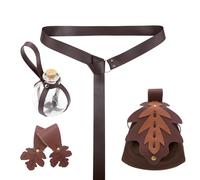 Pjeghbvop 1 Set Medieval Renaissances Costume Set PU Leather Belt Potion Bottle Mug Holder Skirt Hikes For Halloween Cosplay