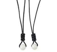 Pjeghbvop 2 Pcs Promise Necklace Bead Charm Pendant Rope Chain Braided Necklace for Couples Sisters Adjustable
