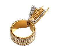 Pjeghbvop Adjustable Stainless Steel Tassel Rings and Bracelet Accessories with 18K Gold Plated Surface for Dynamic Movement Bracelet with Stainless Steel Tassel Rings, As described