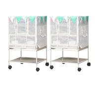 Pjeghbvop Flexible Bird Cage Splash Guard for Pet Maintenance, Mesh Covers, Urine Barrier, Scattering Covers, Pack of 2