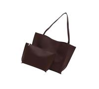 Pjeghbvop Modern Vintage Soft Faux Leather Shoulder Bag Large Capacity Versatile Adjustable Strap Korean Style PU Bag, Coffee colour