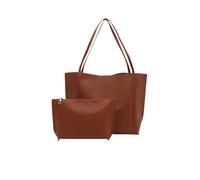 Pjeghbvop Modern Vintage Soft Faux Leather Shoulder Bag Large Capacity Versatile Adjustable Strap Korean Style PU Bag, brown