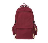 Pjeghbvop Nylon Backpack for Daily Activities, Large Capacity School Shoulder Bag for Books and Laptop, for Women and Men, Nylon Travel Backpack, red, style1, Mass Beauty