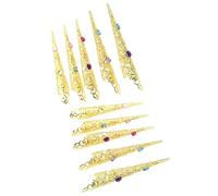 Pjeghbvop Pack of 10 Fingernail Claw Rings, Ankle Nails, Art Decorations for Embellishment of Belly Dance and Halloween Party Outfits, Unique Nails