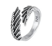 Pjeghbvop Silver Ring Wedding Engagement Forever Feather Angel Wings Adjustable Open Fashion Jewelry for Women Girls Wedding Rings for Him and Her