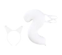 Pjeghbvop Squirrel Costume Set, Ears and Tail Set, Animal Costume Sets for Birthday Party, Halloween, Cosplay, Ears Headband with Tail Sets, White, One Size