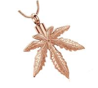Pjeghbvop Stainless Steel Urn Pendant with Maple Leaf Design, Leak-proof Seal, Urn Necklace to Remember the Loss of a Pet
