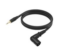 Pjeghbvop Straight 3.5mm to 3 Pin Male 90 Degree Shielded Cable Alloy Connector Line Balanced Cable for Professional Equipment