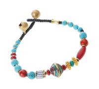 Pjeghbvop Tibetan Nepalese Pearl Bracelet Made of Natural Stone with Copper Beads Bracelet for a Meaningful Gift Copper Bead Bracelet, one size, As described