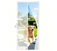 PJExim Magnetic Fly Screen Door 90X210CM, Stainless Steel Mesh, Frame Hook & Loop Convenient for Entry ＆ Exit, Includes Velcro ＆ Nails, Mosquito Screen Door Ideal for Balcony ＆ Bedroom Doors
