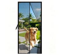 PJExim Magnetic Fly Screen Door 90X210CM, Stainless Steel Mesh, Frame Hook & Loop Convenient for Entry ＆ Exit, Includes Velcro ＆ Nails, Mosquito Screen Door Ideal for Balcony ＆ Bedroom Doors