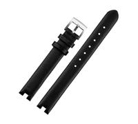 PJFSQAD 12mm 14mm Strap Fit For Guc Leather Watch Band YA141401 YA141505 Series Female Watchband Notch Bracelet Black Brown(Black sk,14mm)