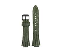 PJFSQAD 12mm Convex Mouth Nylon Watchband Fit For Tissot PRX Series Strap Super Player T137.407/410 Men Wristband Bracelet(Military green bk)