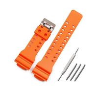 PJFSQAD 16mm rubber strap men's pin buckle sports waterproof silicone Fit For Casio For g-shock watch accessories female band(Orange)