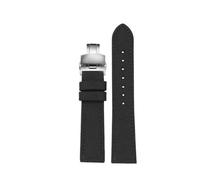 PJFSQAD 18mm/19/20 /21/22/ 23 /24mm Nylon Leather Watchband Fit For Seiko SRPC31J1/Fit For Citizen For Tissot All The Major Brands Mens Wrist(Black silver,23mm)