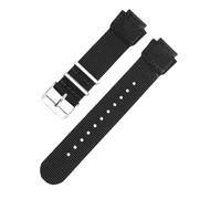 PJFSQAD 18mm nylon Watch Strap Fit For Casio AQ-S810W S800W W-735H SGW-300/400 AE-1000W 1200 Black Silicone Men Wrist Band Rubber Bracelet(A Nylon black-steel)