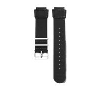 PJFSQAD 18mm nylon Watch Strap Fit For Casio AQ-S810W S800W W-735H SGW-300/400 AE-1000W 1200 Black Silicone Men Wrist Band Rubber Bracelet(B Nylon black-steel)