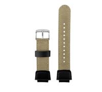 PJFSQAD 18mm nylon Watch Strap Fit For Casio AQ-S810W S800W W-735H SGW-300/400 AE-1000W 1200 Black Silicone Men Wrist Band Rubber Bracelet(B Nylon khaki-steel)