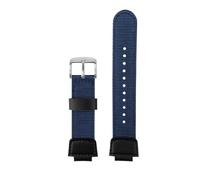 PJFSQAD 18mm nylon Watch Strap Fit For Casio AQ-S810W S800W W-735H SGW-300/400 AE-1000W 1200 Black Silicone Men Wrist Band Rubber Bracelet(B Nylon blue-steel)
