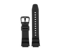 PJFSQAD 18mm silicone strap suitable for Casio w-218h/ae-1200/1300/f-108(Black BK)