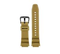 PJFSQAD 18mm silicone strap suitable for Casio w-218h/ae-1200/1300/f-108(Khaki BK)