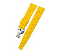 PJFSQAD 19mm 20mm 21mm 22mm Rubber Silicone Watch Strap Fit For IWC Pilot For Omega For Tissot For Tudor For Longines For Hamilton Diving Watchband(Yellow 1,21mm)