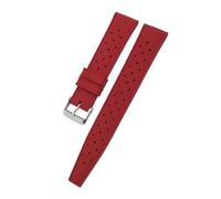 PJFSQAD 19mm 20mm 21mm 22mm Rubber Silicone Watch Strap Fit For IWC Pilot For Omega For Tissot For Tudor For Longines For Hamilton Diving Watchband(Red,22mm)