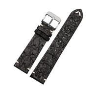 PJFSQAD 20 22mm Bracelet Fit For Rolex For Seiko Black Green For Water Ghost For Tissot For Omega For Ostrich Leather Watch band Men's and women's straps(A-black-silver,20mm)
