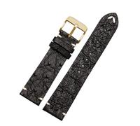 PJFSQAD 20 22mm Bracelet Fit For Rolex For Seiko Black Green For Water Ghost For Tissot For Omega For Ostrich Leather Watch band Men's and women's straps(A-black-gold,18mm)