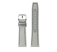 PJFSQAD 20MM 21MM 22MM Bracelet Fit For IWC Strap For Pilot Little Prince Mark 18 IW377714/IW388101 Nylon Canvas Panel Cowhide Men's Watch Band(Grey-b-silver,21mm)