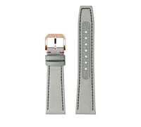 PJFSQAD 20MM 21MM 22MM Bracelet Fit For IWC Strap For Pilot Little Prince Mark 18 IW377714/IW388101 Nylon Canvas Panel Cowhide Men's Watch Band(Grey-b-rose gold,22mm)
