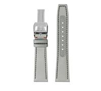 PJFSQAD 20MM 21MM 22MM Bracelet Fit For IWC Strap For Pilot Little Prince Mark 18 IW377714/IW388101 Nylon Canvas Panel Cowhide Men's Watch Band(A-grey-b-silver,22mm)