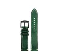 PJFSQAD 20mm 22mm 24mm Style Universal Vintage Leather Watch Band Quick Release Pins Strap Fit For Omega For Rolex For IWC For Tissot Bracelet(Green-black,22mm)