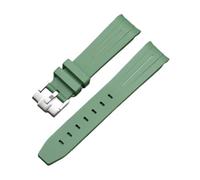 PJFSQAD 20mm Curved End Rubber Watch Strap Fit For Omega For Moonswatch Joint Constellation Watchband Men Sports Band(Brown)