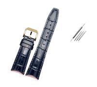 PJFSQAD 22mm Bracelet Suitable Fit For IWC For Portugal 7-day Chain Waterproof Leather Watch Strap With IW500705 Watchband(A-blue-gold)