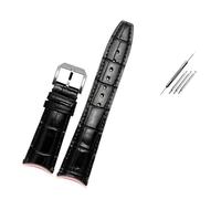 PJFSQAD 22mm Bracelet Suitable Fit For IWC For Portugal 7-day Chain Waterproof Leather Watch Strap With IW500705 Watchband(A-black-silver)